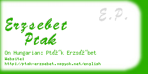 erzsebet ptak business card